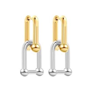 Pavoi Gold and Silver Link Earrings